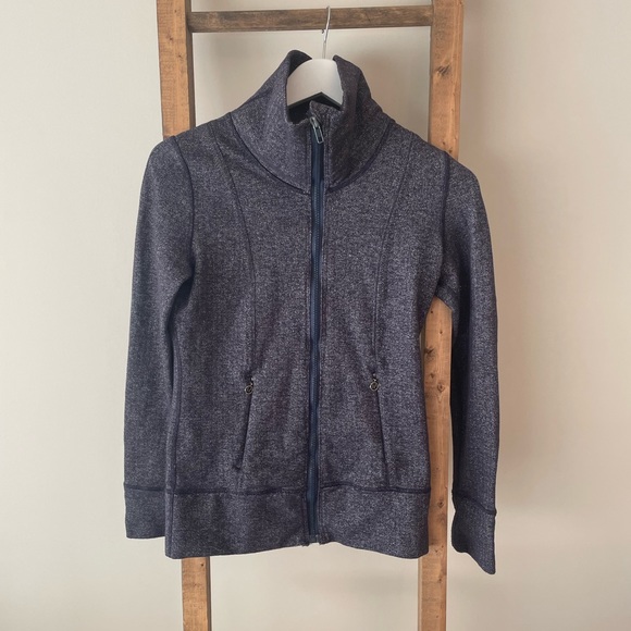 Lululemon Daily Yoga Herringbone Dark Swan Full Zip Size 6 Jacket Sweatshirt Top - Picture 2 of 6